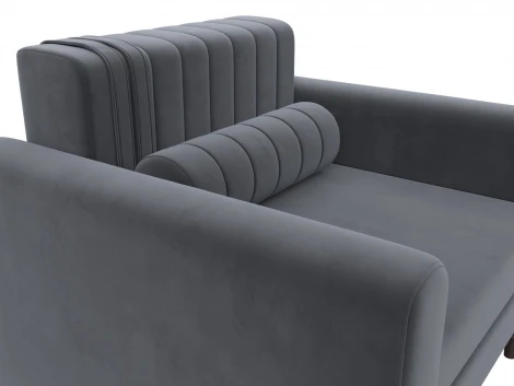 Кресло Лига-070 (ЛДСП,Брус,Фанера/Дерево/Велюр/Серый) Лига Диванов 132559