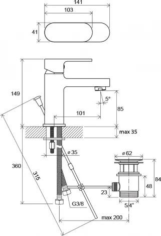 Смеситель Ravak Chrome CR 011.00 для раковины