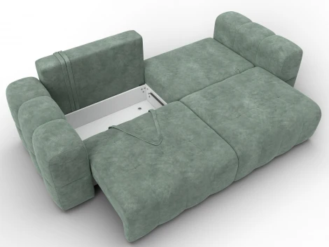 Диван прямой Лига-110 НПБ (ДВП,ДСП,ЛДСП,Брус,Фанера,Велюр/Зеленый) Лига Диванов 136506