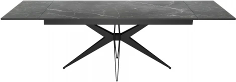 Стол DikLine KW160 мрамор С45 (керамика черная)/опоры черные 00-00071269