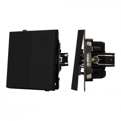 Механизм выключателя двухклавишный непроходной SWT-TENDO-MK02-SFPL-BK (230V, 10A) (Arlight) 054544