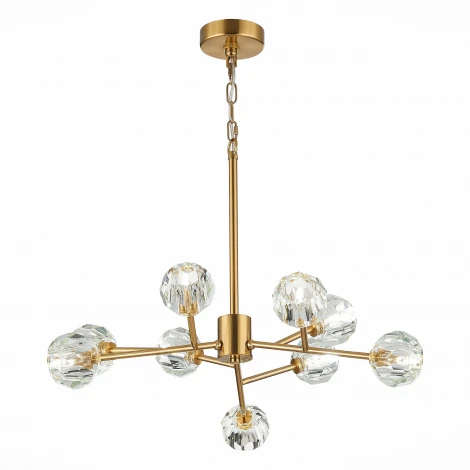 Подвесная люстра на штанге ST Luce Romano SL1166.303.09 (220V, хрусталь, на цепи, шарики, молекулы)