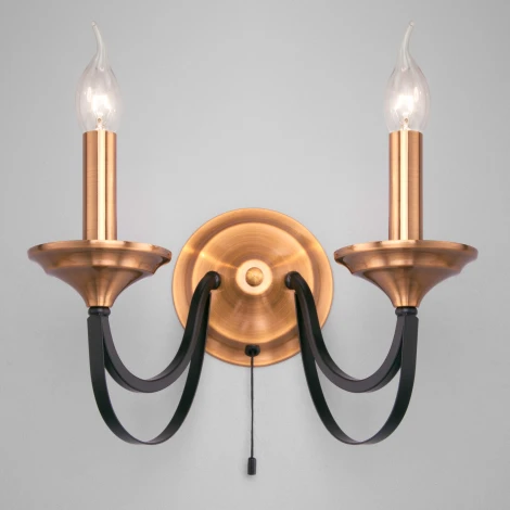 Бра Eurosvet Lazzaro 60098/2 черный (220V, выключатель, свеча)