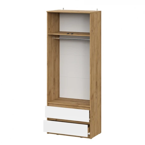 Шкаф Арника для одежды и белья Денвер, Дуб золотой, Белый