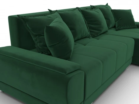 Диван угловой Лига-119 угол правый (ДСП,Брус,Фанера,ЛДС,Велюр/Зеленый) Лига Диванов 137091