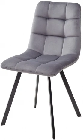 Стул CHILLI SQUARE BLUVEL-14 серый, велюр / черный каркас М-City