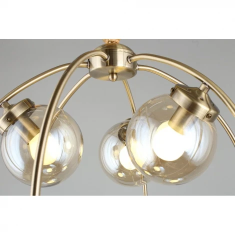 Подвесная люстра Omnilux Serrano OML-94513-06 (220V, на цепи, шар, шарики)