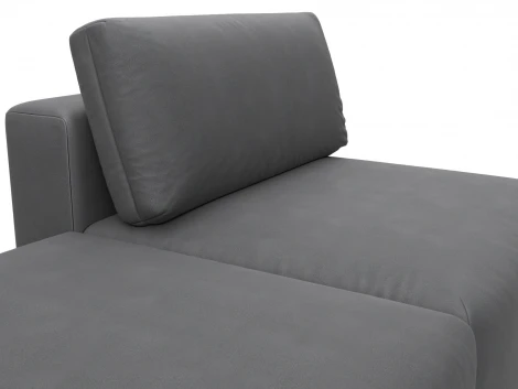 Модули диван и пуф Лига-060 НПБ (ЛДСП,Брус,Фанера,Замша/Серый) Лига Диванов 129600