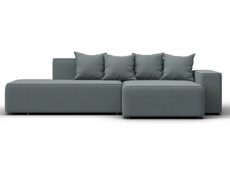 Диван угловой Лига-079 угол правый (ДСП/Пластик/Рогожка/Серый) Лига Диванов 129813