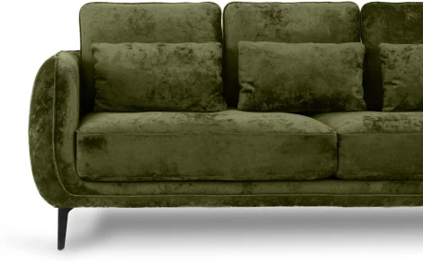 Диван Amsterdam трехместный ОГОГО (арт.786596), (Ткань,Велюр/Зеленый)