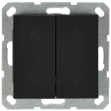 Выключатель жалюзи двухклавишный (черный матовый) Jasmart G-Classic G3028PB