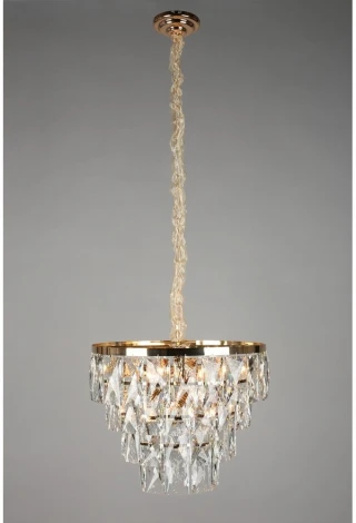 Подвесная люстра ярусная Omnilux 729 OML-72903-12 (220V, хрусталь, на цепи, круглые)
