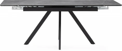 Керамический стол Notta Вилли 140(200)х80 серый мрамор larka grey / черный арт.612898