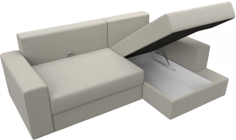 Диван угловой Майами правый угол (Бежевый/Рогожка) Лига Диванов арт.121157