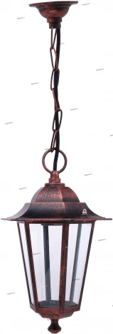 Подвес уличный Horoz Erguvan, 1 плафон, медь с черным и прозрачным