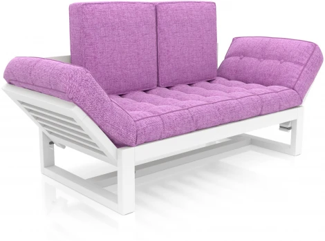 Кушетка Arsko Балтик белая эмаль фиолетовая рогожка