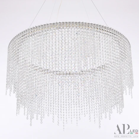 Подвесная люстра светодиодная APL LED Sicilia SH02.73.D.Ni.4000 (220V, хрусталь, на тросе)