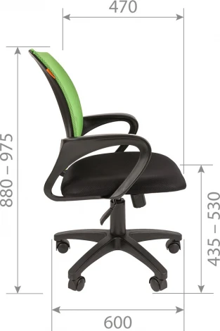 Компьютерное кресло CHAIRMAN 696 black (Пластик,Ткань,Сетка/Оранжевый)