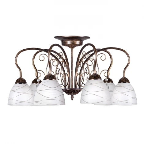 Люстра потолочная Day&Night, 6 плафонов, черный с золотом, белым и прозрачным