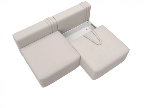 Диван прямой модульный Лига-060 НПБ (ЛДСП,Брус,Фанера/Пластик/Замша/Бежевый) Лига Диванов 129468