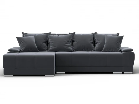 Диван угловой Лига-119 угол левый (ДСП,Брус,Фанера,ЛДС,Велюр/Серый) Лига Диванов 137092L