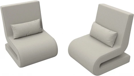 Кресло Волна (2 шт.) (Бежевый/Рогожка) Лига Диванов арт.125632