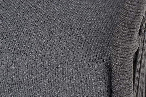 "Лугано" диван 3-местный плетеный из роупа, каркас алюминий темно-серый (RAL7024) муар, роуп темно-серый круглый, ткань темно-серая YB25-0027 4SIS арт.УТ-00009893