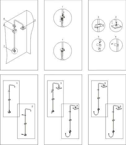 Душевая стойка Wasserkraft A040 светлая бронза