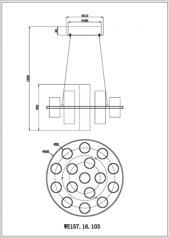 Подвесной светильник Paula WE157.16.103 Wertmark (LED, 220V, на тросе, круглые)