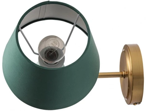 Бра с выключателем сонетка Lumion Vermont 8275/1W латунь/зеленый, металл/керамика/ткань Е14 1*40W 220V