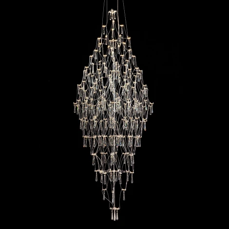 Подвесная люстра светодиодная хрустальная с пультом с регулировкой цветовой температуры Modelux ML.7826.800P CR