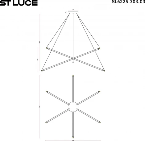 Подвесной светильник ST Luce Brick SL6225.303.03 Латунь/Терракотовый, Белый LED 3*13W 3000K