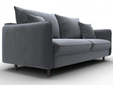 Диван прямой Лига-064 НПБ (ДСП/Дерево/Велюр/Серый) Лига Диванов 134778