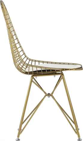 Стул обеденный Eiffel золотой с белой подушкой 4 шт Stool Group (арт.УТ000037507)