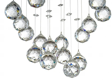 Потолочная хрустальная люстра на штанге Dio D'Arte Tesoro Nickel H 1.4.55.105 N (220V)