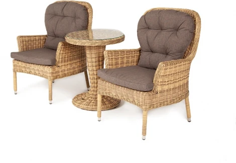 "Алиса" кофейный комплект из искусственного ротанга, цвет соломенный 4SIS арт.УТ-00004157