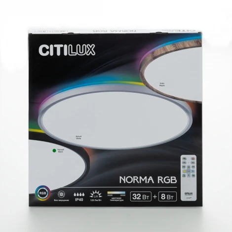 Настенно-потолочный светильник RGB светодиодный Citilux Norma CL749401 (220V, пульт управления, круглые, IP40)