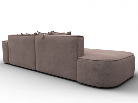 Диван угловой Лига-065 угол правый (ДСП/Пластик/Велюр/Бежевый) Лига Диванов 129807