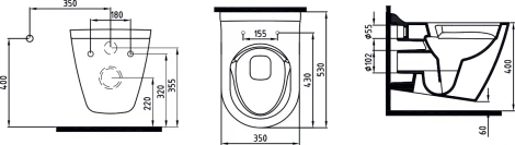 Унитаз подвесной Bien Mineral безободковый, с биде