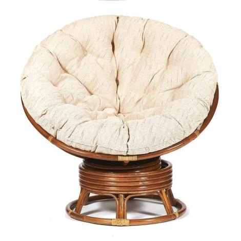 Кресло-качалка PAPASAN/ПАПАСАН W 23/01 B /с подушкой/ 115х78х104см, пекан орех, ткань старт Tetchair 12626