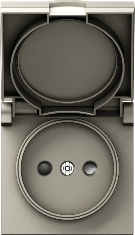 Накладка для розетки без заземления, с крышкой, 16A 250 В~, матовый кашемир IP44 Donel A07 DE43435