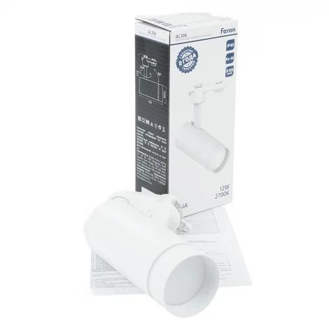 Трековый светильник однофазный светодиодный 12W 220V Feron AL106 51009