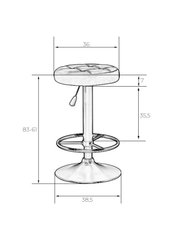 Набор 2 шт табурет барный DOBRIN BRUNO (бордовый)