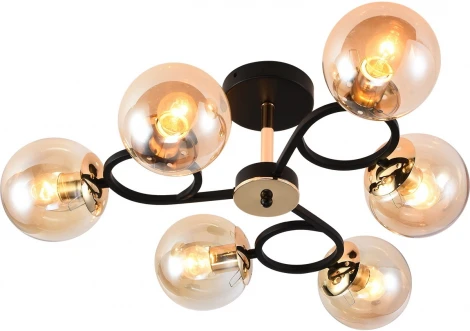 Потолочная люстра на штанге Reluce 01338-0.3-06 BK+FGD (220V, шар)