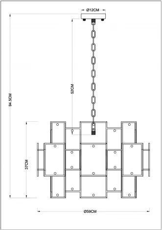 Подвесная люстра Arte Lamp Theemin A4068LM-12SG (220V, на цепи)