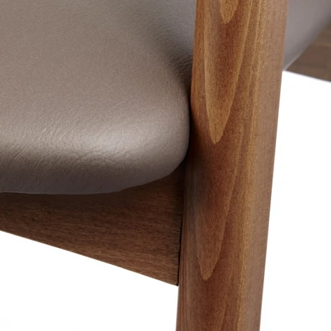 Стул KELLI бежевый букле, экокожа коричневая, орех Bradex Home (арт.RF 0749)