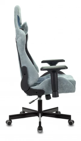 Кресло игровое Zombie VIKING 7 KNIGHT Fabric голубой текстиль/эко.кожа с подголов. крестовина металл