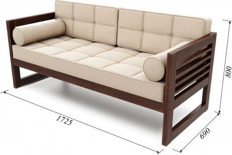 Диван Arsko прямой Сега Б орех велюр бежевый