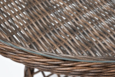 Плетеный круглый стол, диаметр 80 см, цвет коричневый 4SIS Эспрессо YH-T1661G-2 brown
