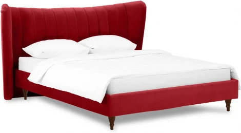 Кровать Queen II Agata L ОГОГО (арт.574791), (Ткань/Бордовый)